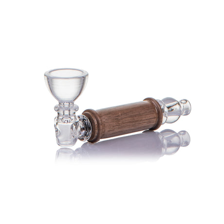 MJ Arsenal Alpine Creek borosilicate glass hand pipe with black walnut wood accents