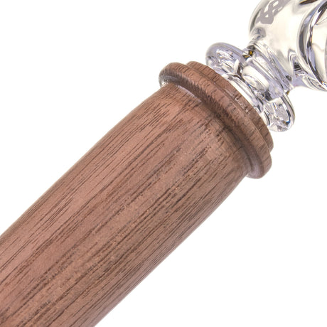 MJ Arsenal Alpine Creek borosilicate glass hand pipe with black walnut wood accents