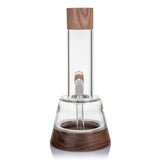 MJ Arsenal Alpine Lookout borosilicate glass water pipe with black walnut wood accents and 14mm bowl