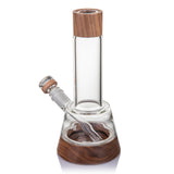 MJ Arsenal Alpine Lookout borosilicate glass water pipe with black walnut wood accents and 14mm bowl