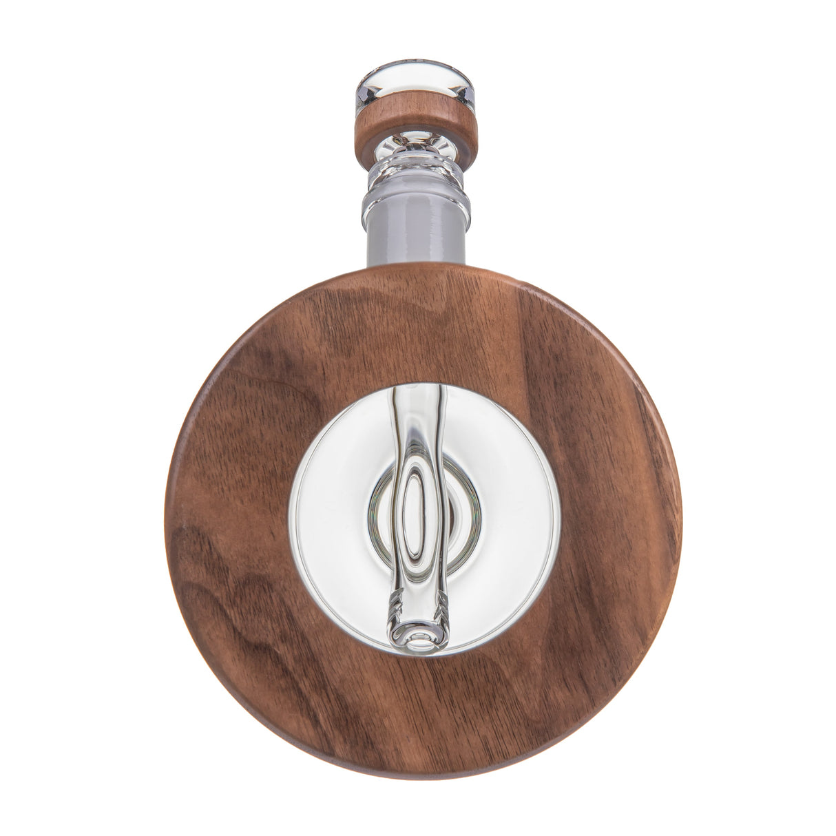 MJ Arsenal Alpine Lookout borosilicate glass water pipe with black walnut wood accents and 14mm bowl