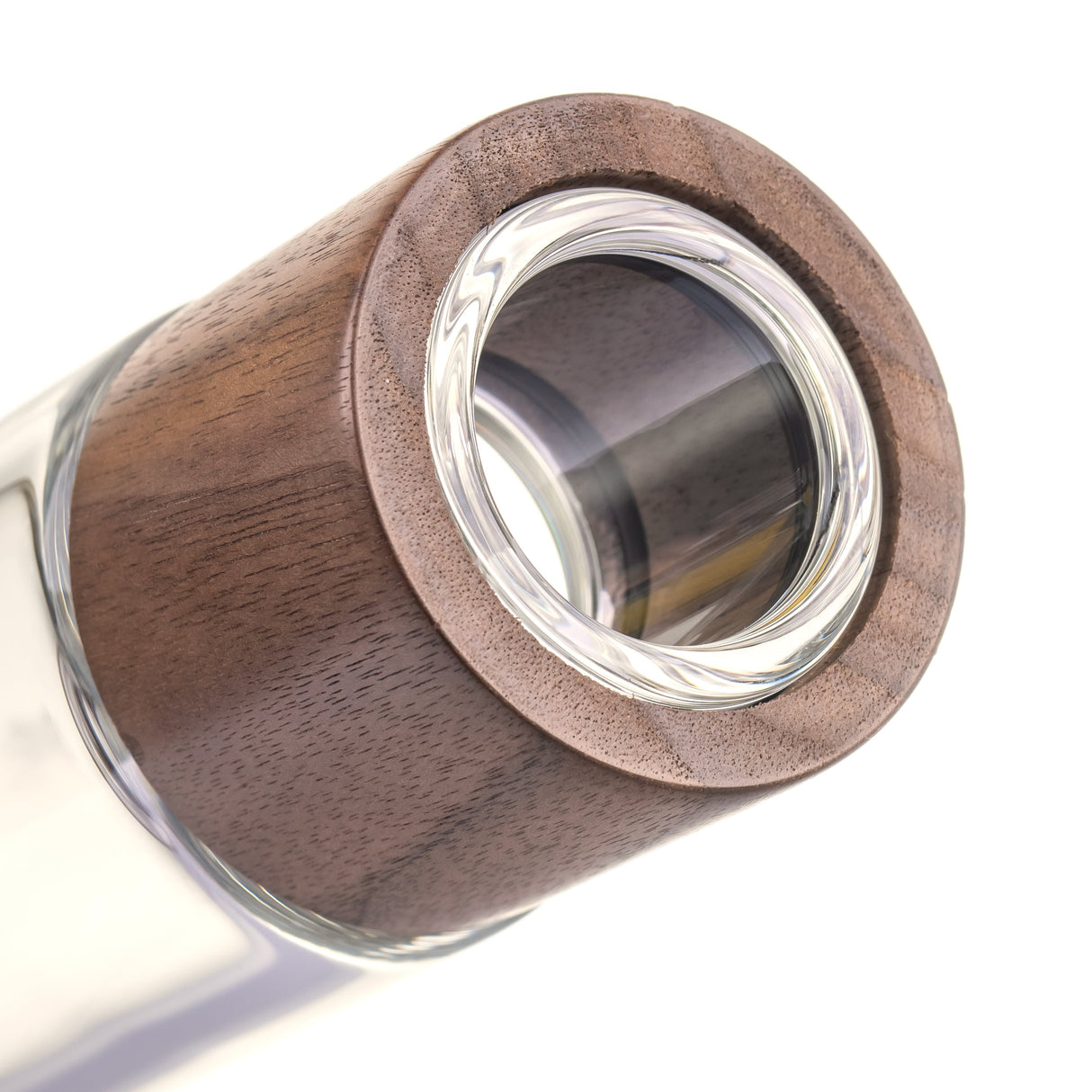 MJ Arsenal Alpine Lookout borosilicate glass water pipe with black walnut wood accents and 14mm bowl