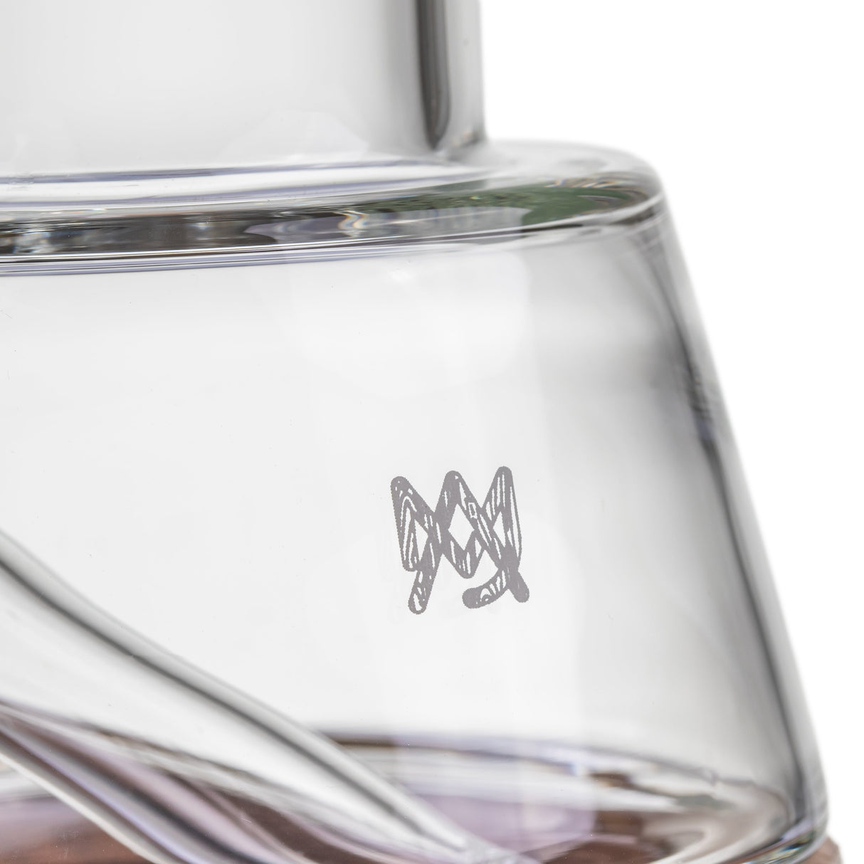 MJ Arsenal Alpine Lookout borosilicate glass water pipe with black walnut wood accents and 14mm bowl