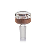 MJ Arsenal Alpine Lookout borosilicate glass water pipe with black walnut wood accents and 14mm bowl