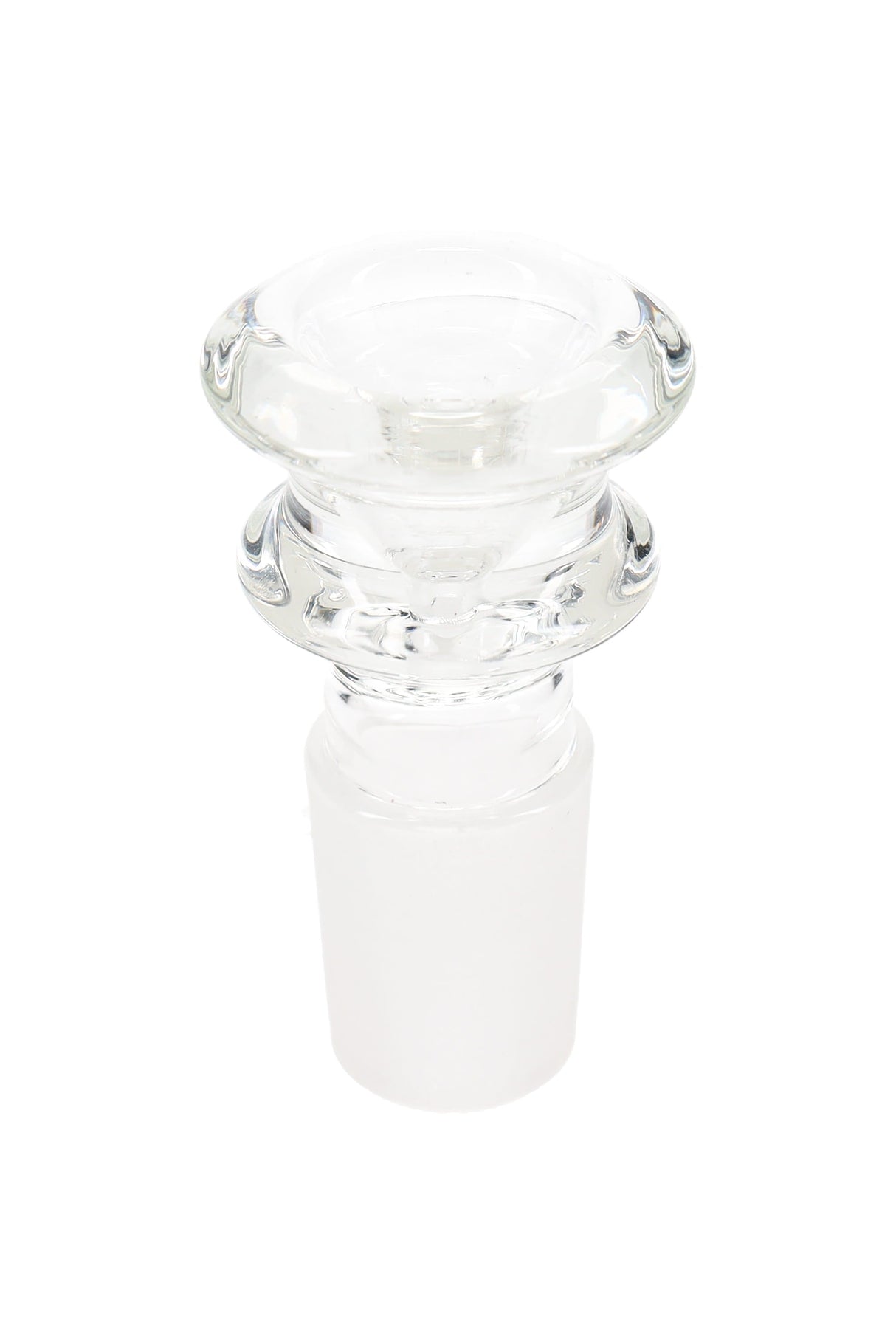 Clear Glass-on-Glass Bowl “Grip Ring” – 18.8 mm Male