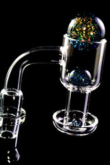 Quartz 14.5 mm Male Terp Slurper Banger – 2 mm – Dichro Beads – Assorted Colors