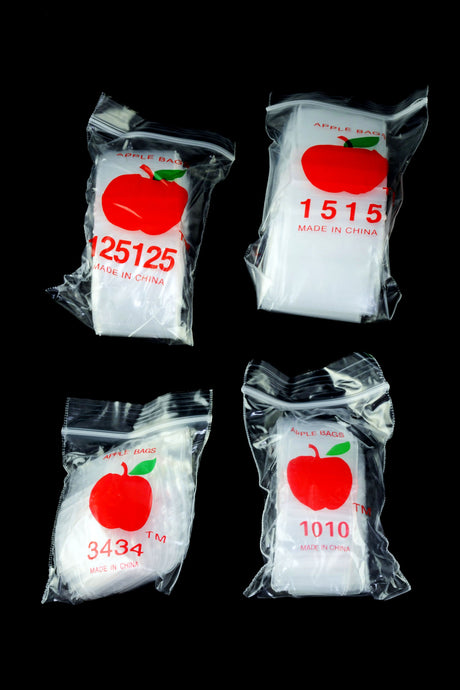 Apple Bags Mini Zip Baggies – Various Sizes – 1000 Pack