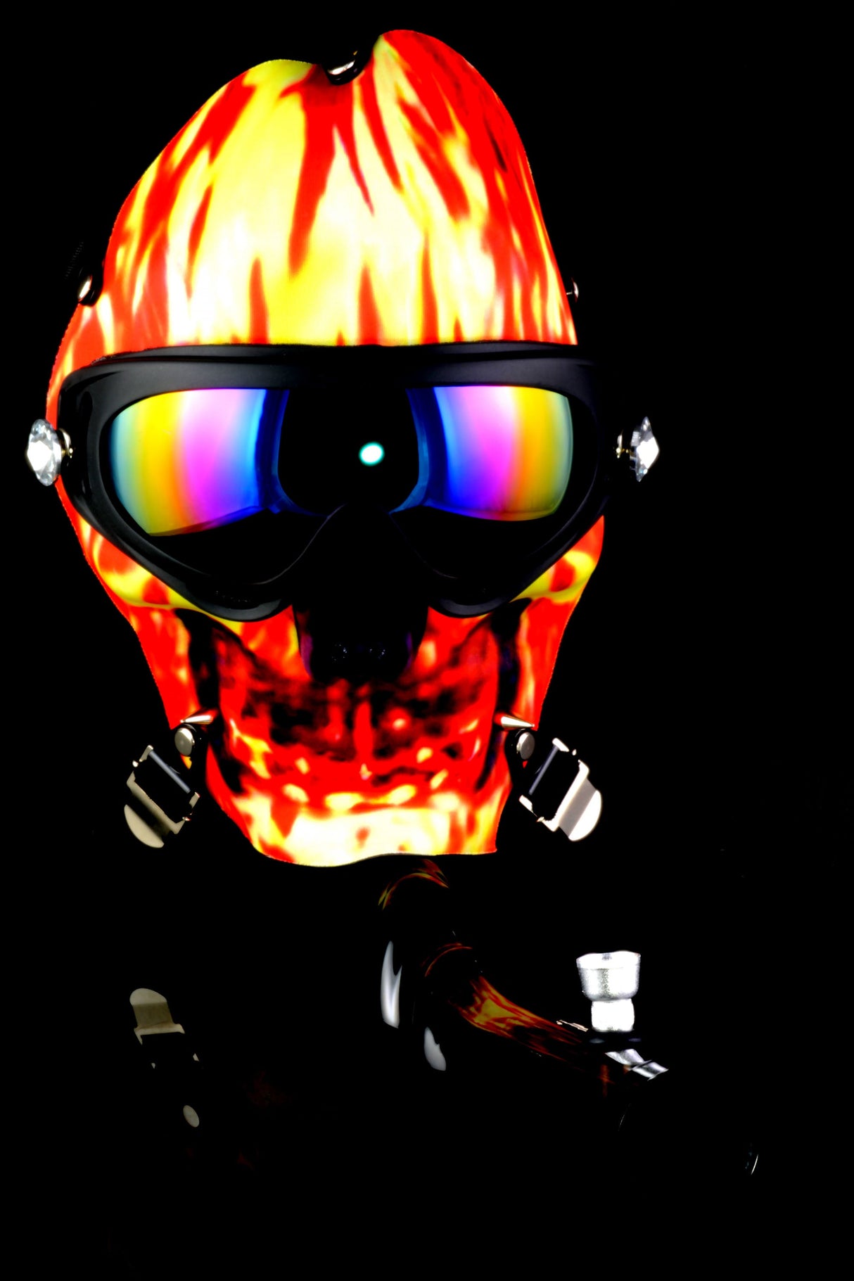 Gas Mask Acrylic Bong “Skull Party” – Assorted Designs