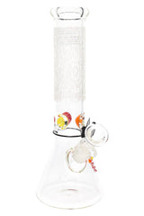 ROOR 12" Frosted Beaker Bong with Multicolor Ice Pinch