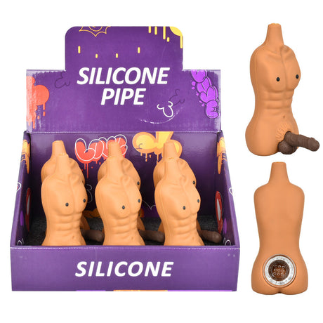 Eyce Chiseled Person Silicone Pipes with Novelty Design, Display Box View