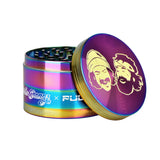 Cheech & Chong's x Pulsar 2.5" Rainbow Metal Grinder, 4-Piece with Magnetic Lid