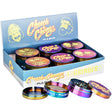 Cheech & Chong's x Pulsar 4-Part Metal Grinder 6PC Display in Rainbow, 2.5" Diameter