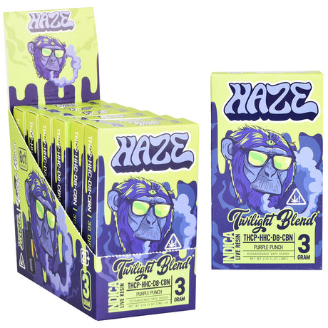 6PC Haze Indica Twilight Blend Disposable Vape Display, Purple Punch, 3mL