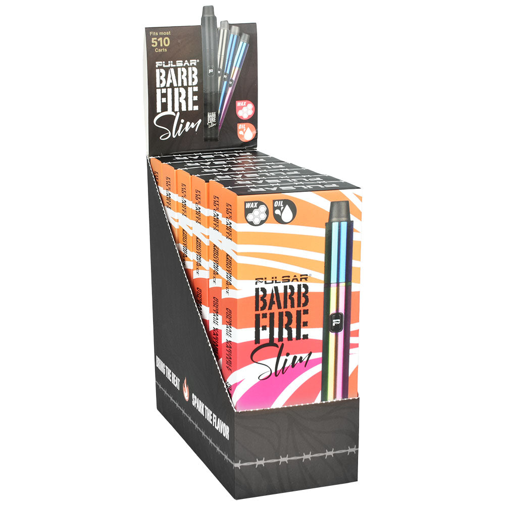 6PC DISPLAY - Pulsar Barb Fire Slim Variable Voltage 2-in-1 Vape - 800 DankGeek 6PC DISPLAY - Pulsar Barb Fire Slim Variable Voltage 2-in-1 Vape - 800 DankGeek