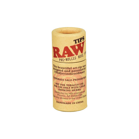 6PC Display of RAW Pre-Rolled Rose Tips for Rolling Papers, Front View on White Background