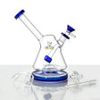 1Stop Glass 7" Beaker Bong in Blue, Dual Use with Percolator, Front View on White Background