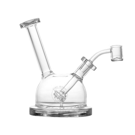 REBEL INITIATE GLASSWORKS 7" 'Dome' Clear Borosilicate Glass Rig for Concentrates, Front View