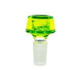 MAV Glass 7 Hole Pro Bowl 14mm in vibrant green, front view on seamless white background