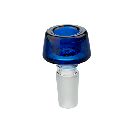 MAV Glass 7 Hole Pro Bowl 14mm in blue, front view on white background, perfect for bong customization