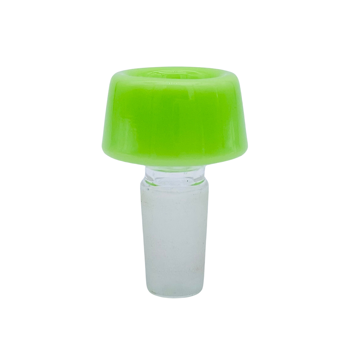 MAV Glass 7 Hole Pro Bowl in 14mm size, vibrant green, front view on a seamless white background