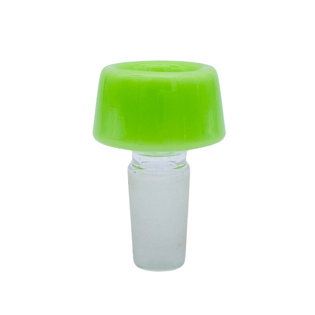 MAV Glass 7 Hole Pro Bowl in 14mm size, vibrant green, front view on a seamless white background