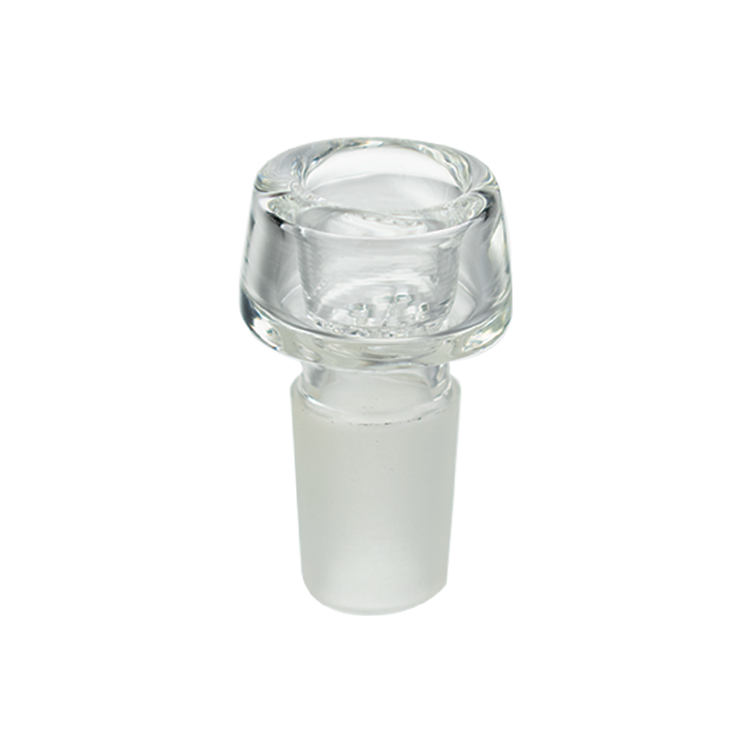 MAV Glass 7 Hole Pro Bowl 19mm, clear glass, front view on seamless white background