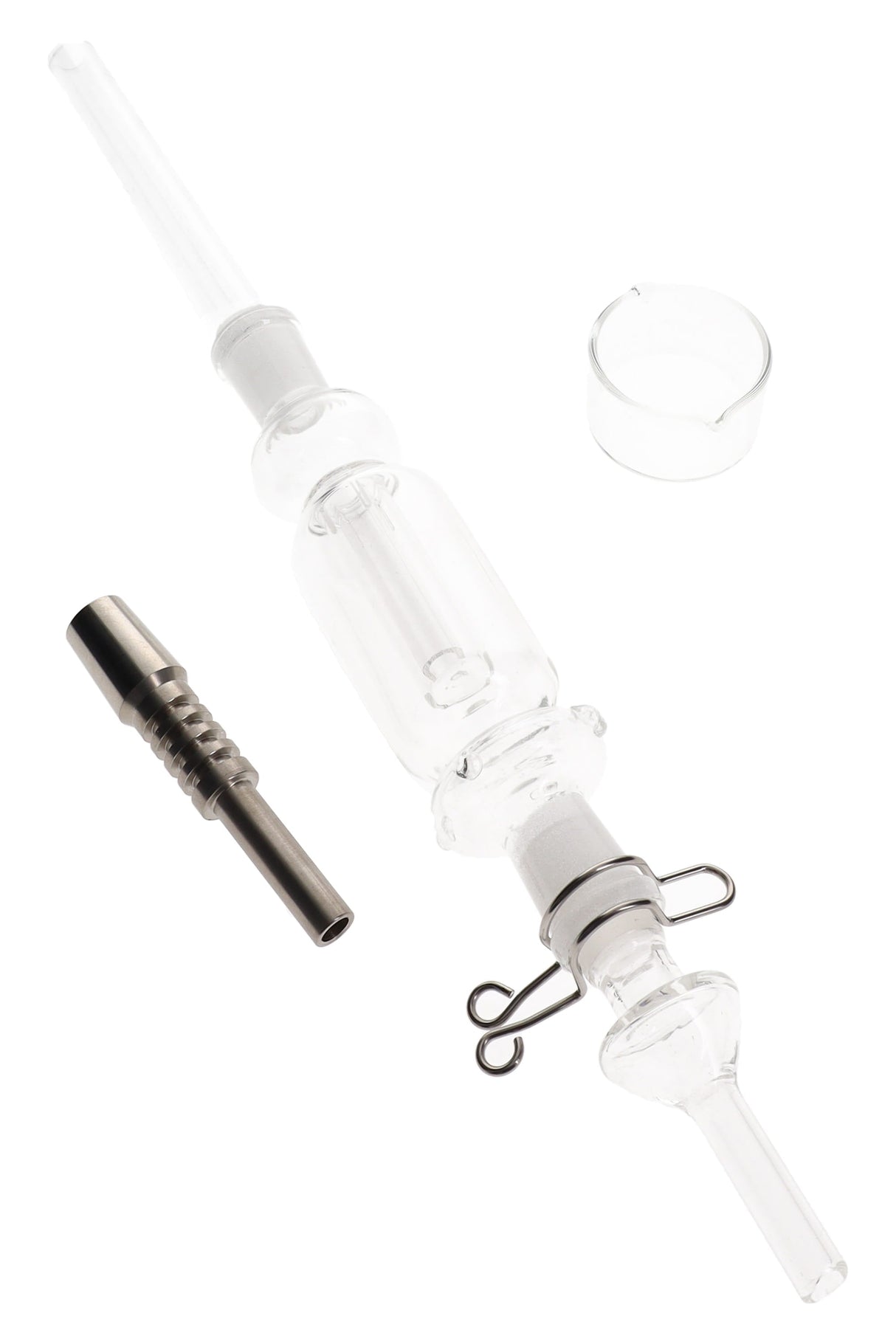 Glass Dab Straw Kit “Titan Trail” – 14.5 mm Female – Titanium Tip – 11½″