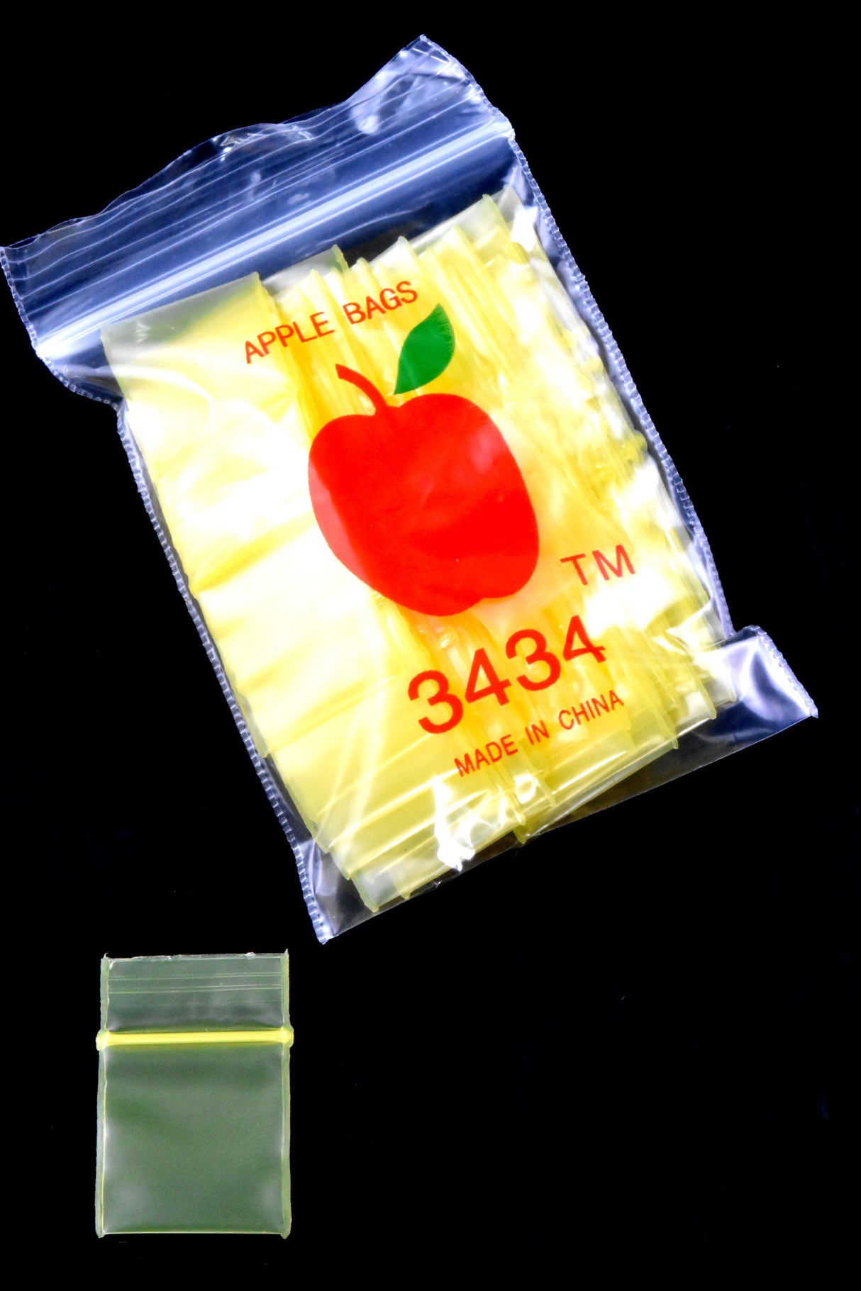 Apple Bags Mini Zip Baggies – 3/4″ × 3/4″ – 1000 Pack