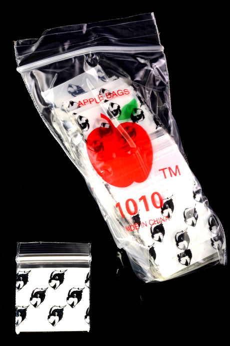 Apple Bags Mini Zip Baggies – 1″ × 1″ – 1000 Pack
