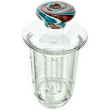 AFM 6" Puffco Peak Reversal Attachment with Colored Swirl Top and Showerhead Perc