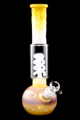 Silver-Fumed Glass Bubble Bong “Spiral Chill” – Coil Perc – 11½″