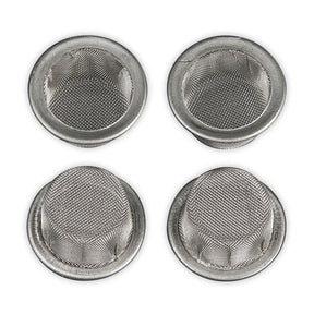 Four Arizer Desktop Vaporizer Screens, high-quality mesh, top view on white background
