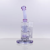 7.8" Swiss Splash Guard Dab Rig with Showerhead Percolator, front view on seamless white background