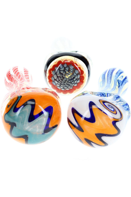 Color-Changing Reverse Glass Spoon “Zigzag Bloom” – 5″ – Assorted Colors