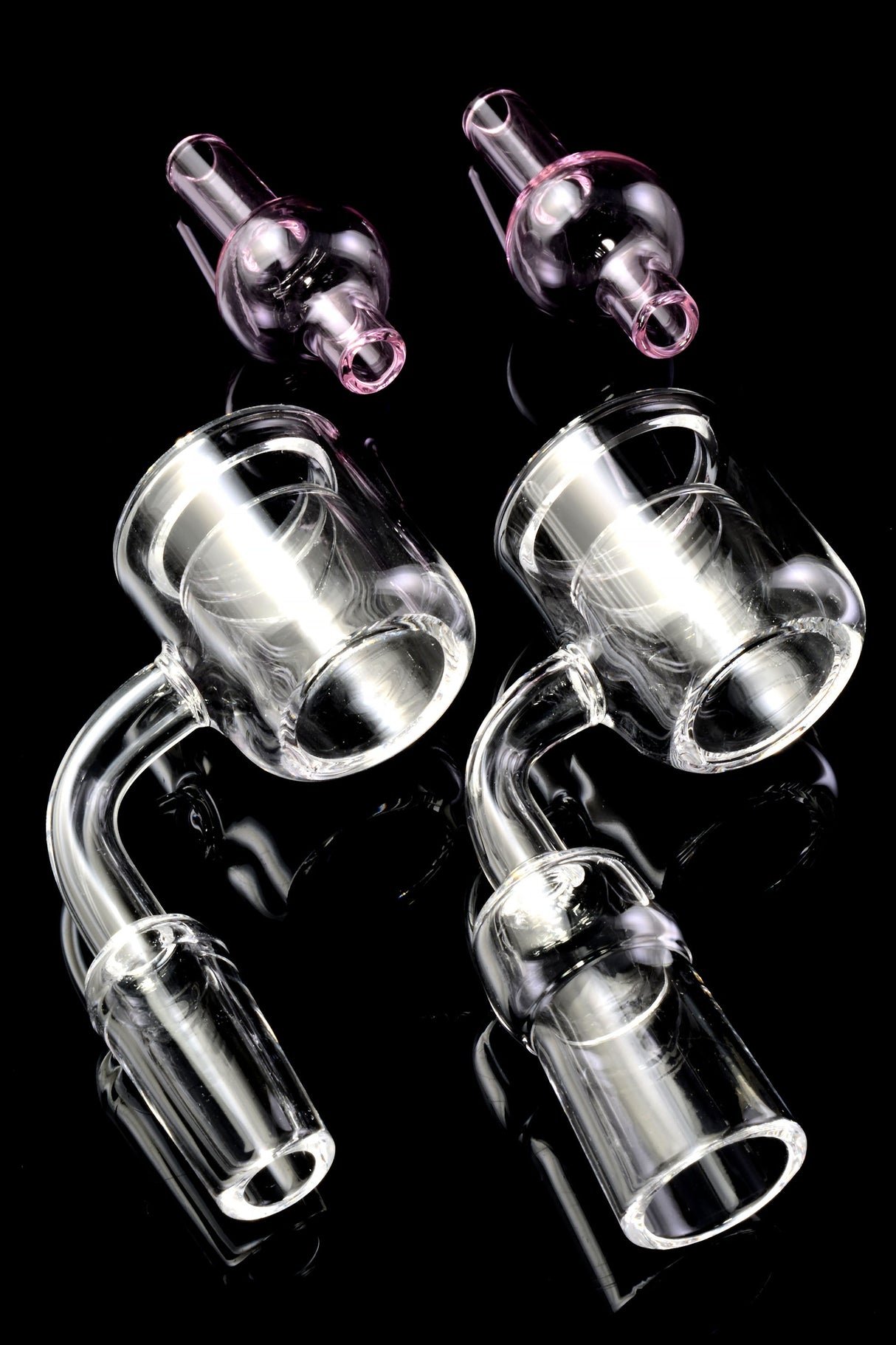Quartz 14.5 mm Male/Female 90° Thermal Banger – With Bubble Carb Cap