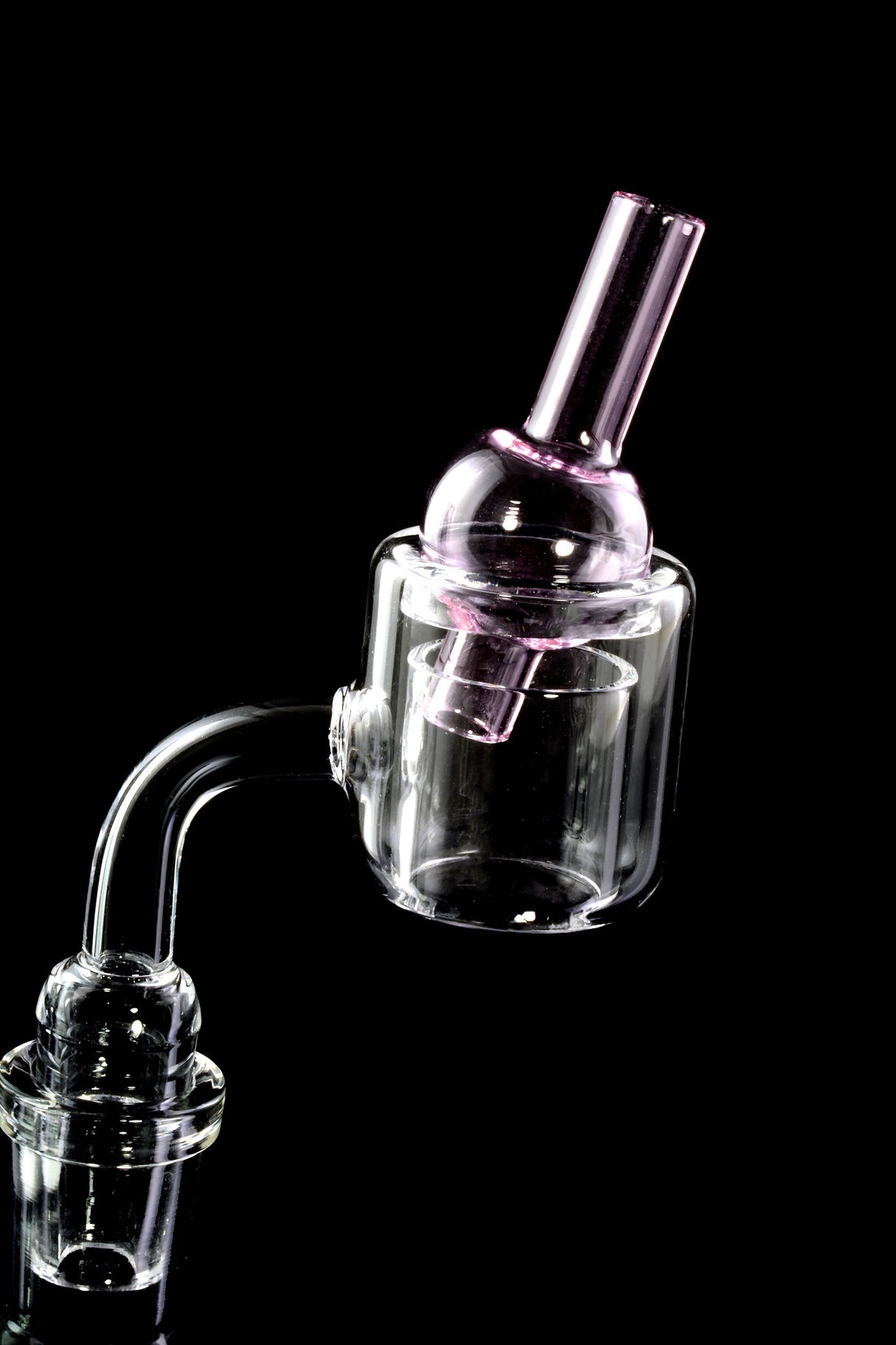 Quartz 14.5 mm Male/Female 90° Thermal Banger – With Bubble Carb Cap