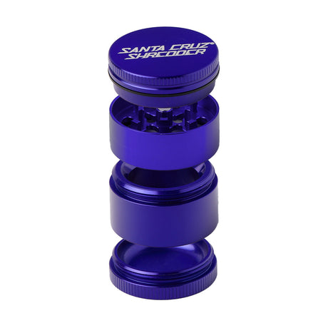 Santa Cruz Shredder Small 4-Piece Grinder in Blue - Compact Aluminum Herb Grinder