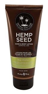 Earthly Body Hemp Seed Hand & Body Lotion 7oz, Nag Champa Scent, Front View