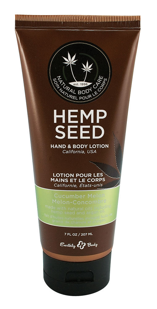 Earthly Body Hemp Seed Hand & Body Lotion 7oz, Cucumber Melon scent, front view