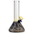 8" LA Pipes Raked Beaker Water Pipe in Blue with Grommet Joint, Front View on White Background
