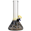 8" LA Pipes Raked Beaker Water Pipe in Blue with Grommet Joint, Front View on White Background