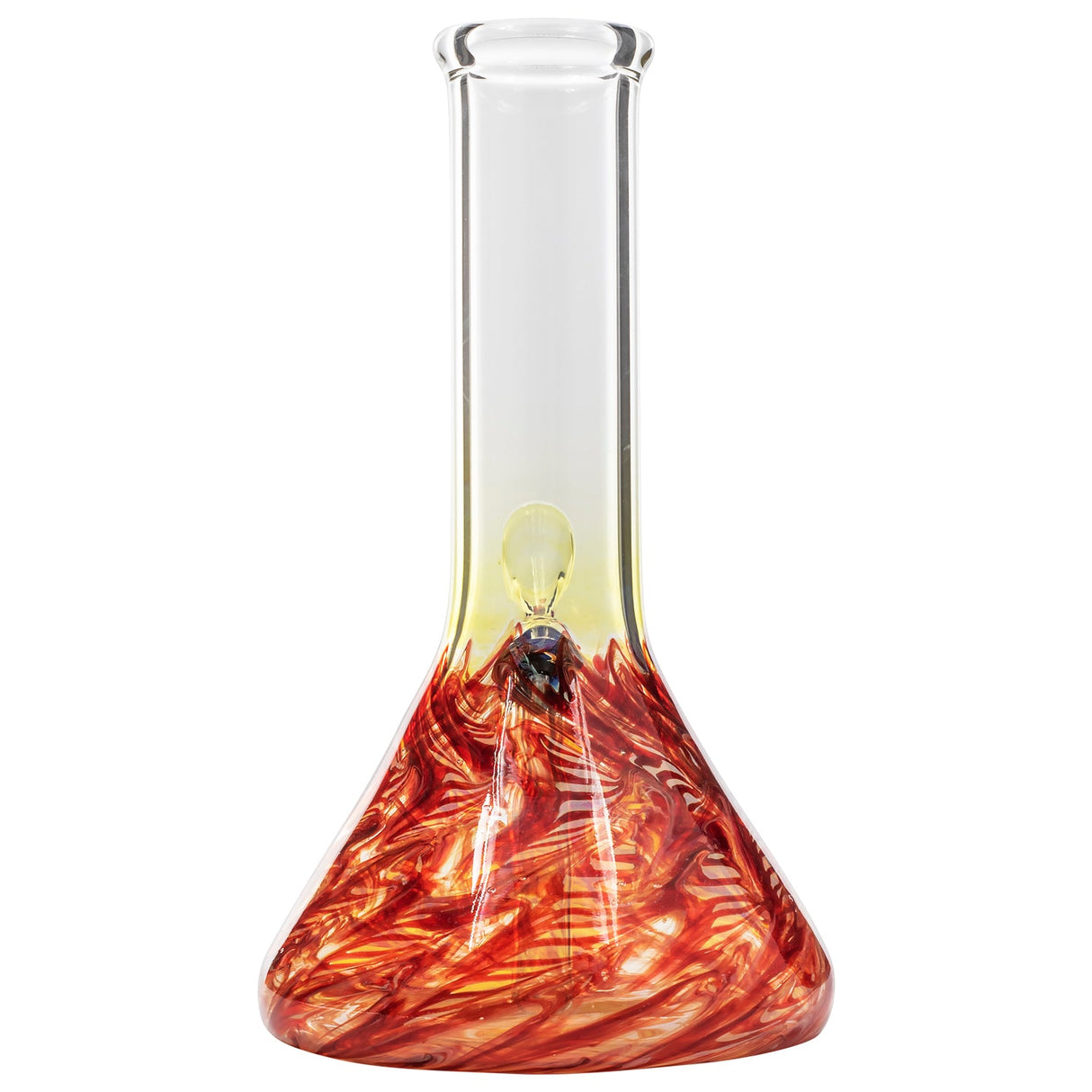 LA Pipes 8" Raked Beaker Water Pipe for Dry Herbs, 38mm Borosilicate Glass, Front View