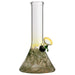 LA Pipes 8" Raked Beaker Water Pipe in Green with Grommet Joint for Dry Herbs, Front View