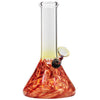 LA Pipes 8" Raked Beaker Water Pipe in Red with Borosilicate Glass - Front View