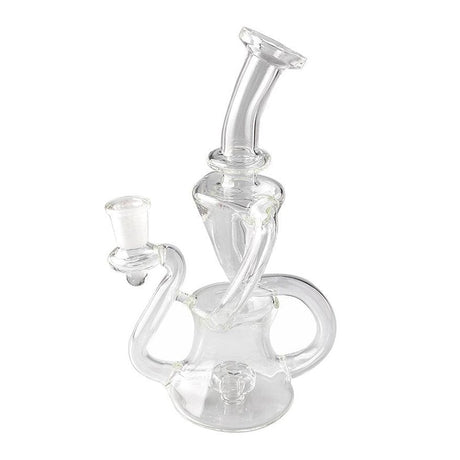 8" Showerhead Recycler Dab Rig by The Stash Shack with clear glass and a 14mm joint - front view