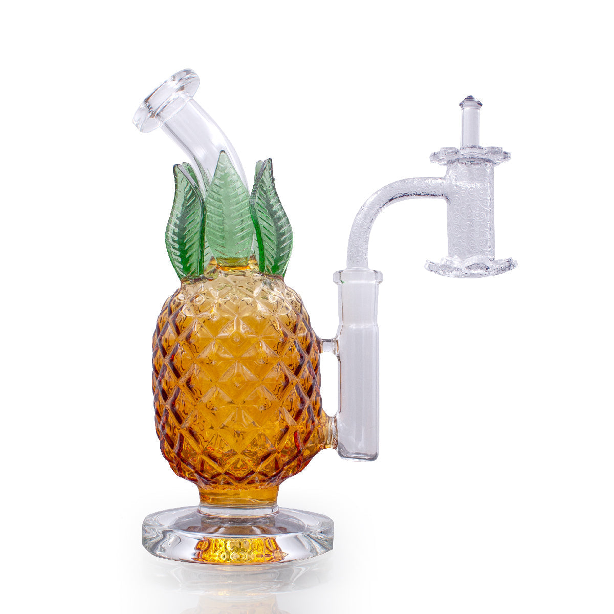 8" Tropicalia Pineapple Dab Rig with Percolator by The Stash Shack, Front View