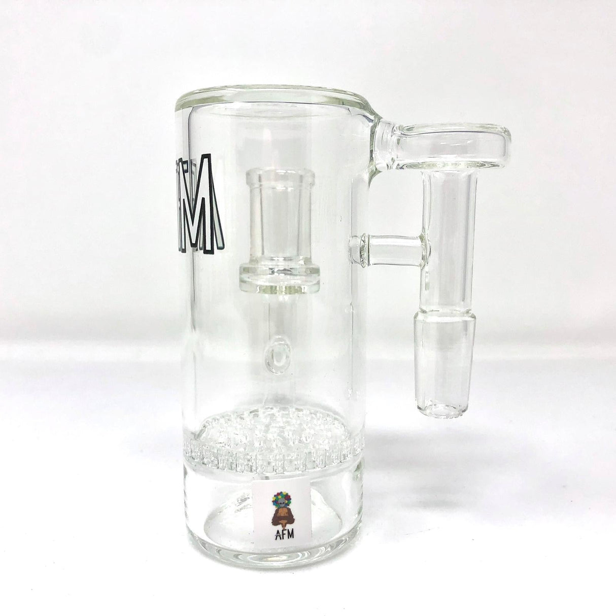 AFM 4" Honeycomb Perc Glass Ash-Catcher with 14mm Joint - Clear Borosilicate