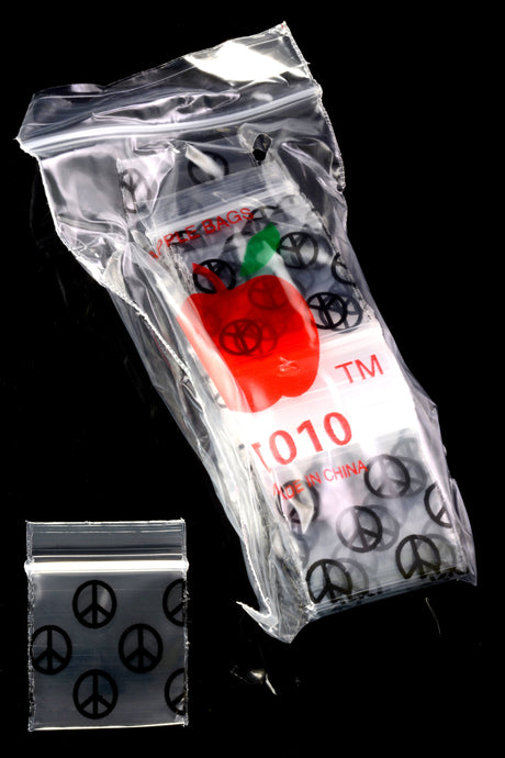 Apple Bags Mini Zip Baggies – 1″ × 1″ – 1000 Pack
