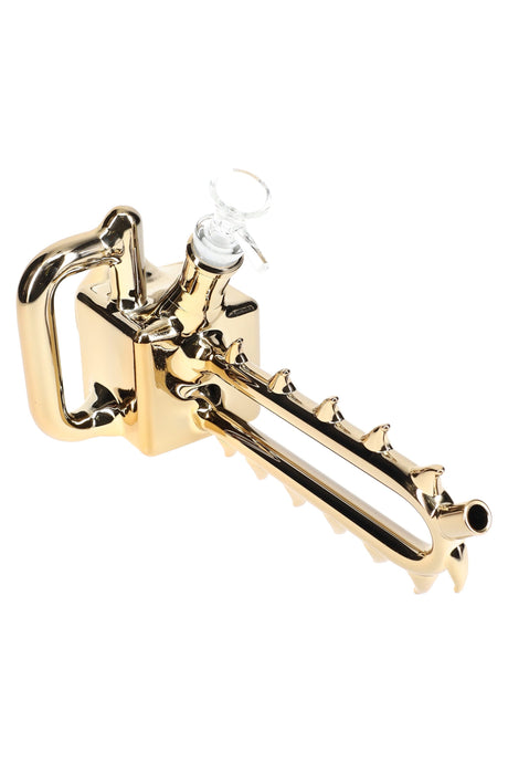 Glass Chainsaw Bong “RipSaw” – Glass-on-Glass – 11″ – Assorted Colors