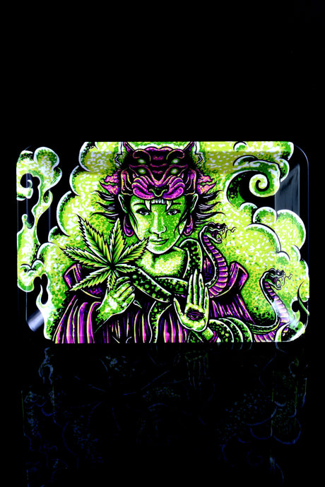 Small Art Metal Rolling Tray – 7″ × 5″ – Select Design